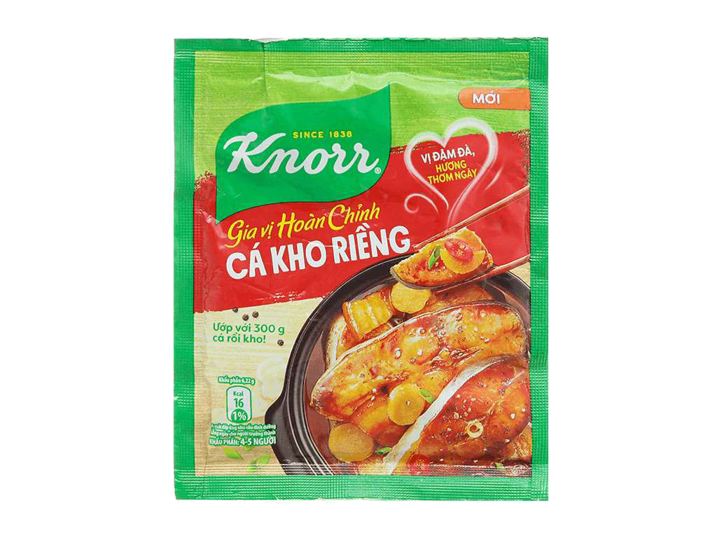 Gia vị Knorr cá kho riềng 28g gói