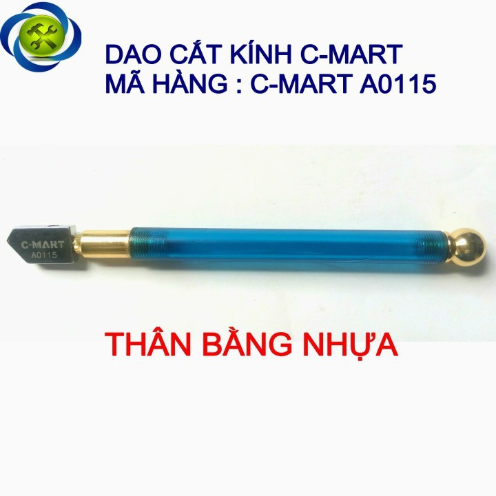 Dao cắt kính C-mart A0115 cán nhựa xanh