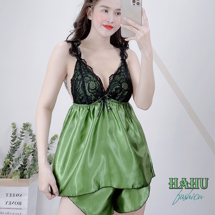 Đồ ngủ ren nữ bigsize không mút lụa phi 2 dây ren mịn mịn quyến rủ DN2