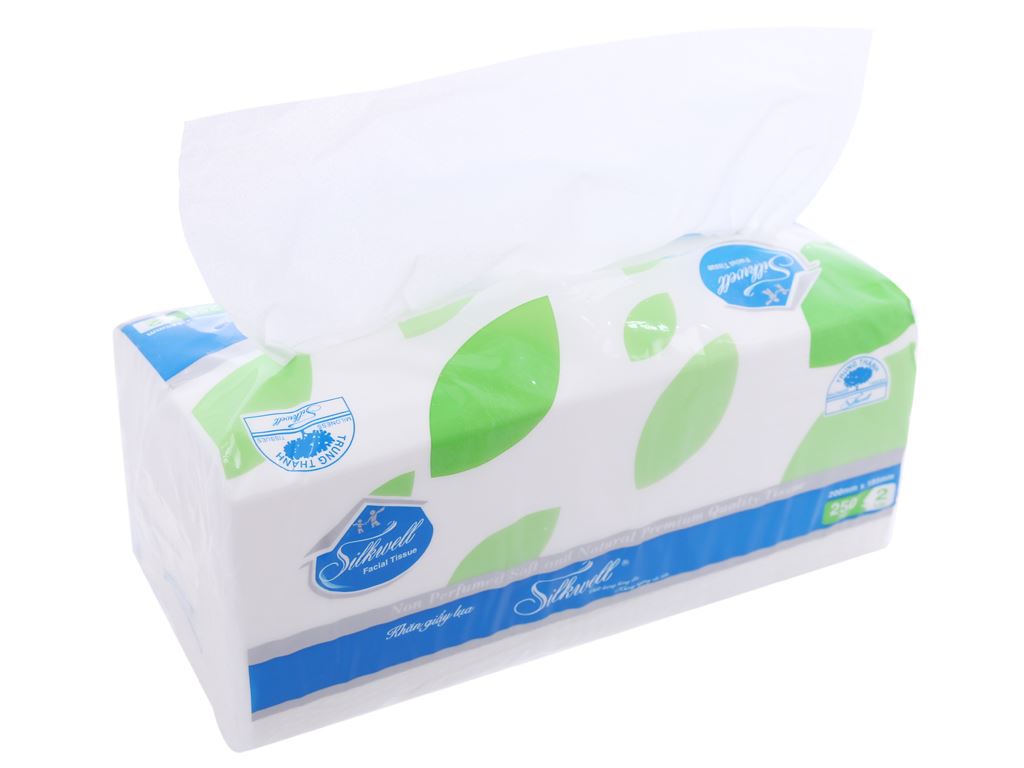 Khăn giấy lụa rút SILKWELL 2 lớp 250 tờ 20x18.5cm