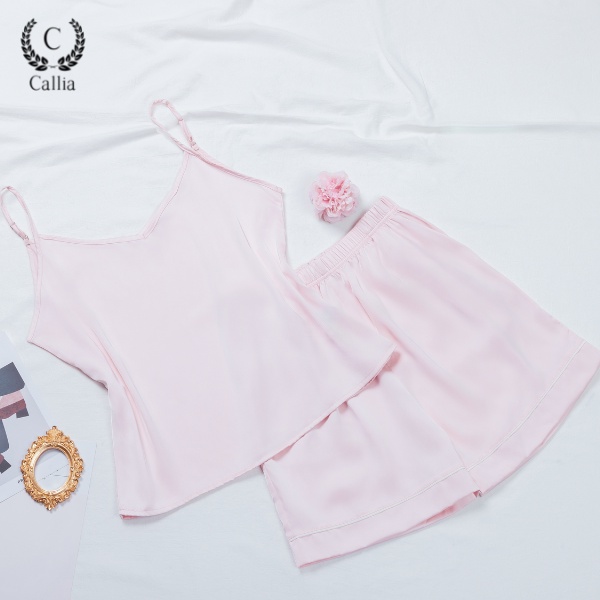 Set Lụa Mặc Nhà Cami 02 Chi Tiết Áo 2 Dây Kèm Quần Ngắn