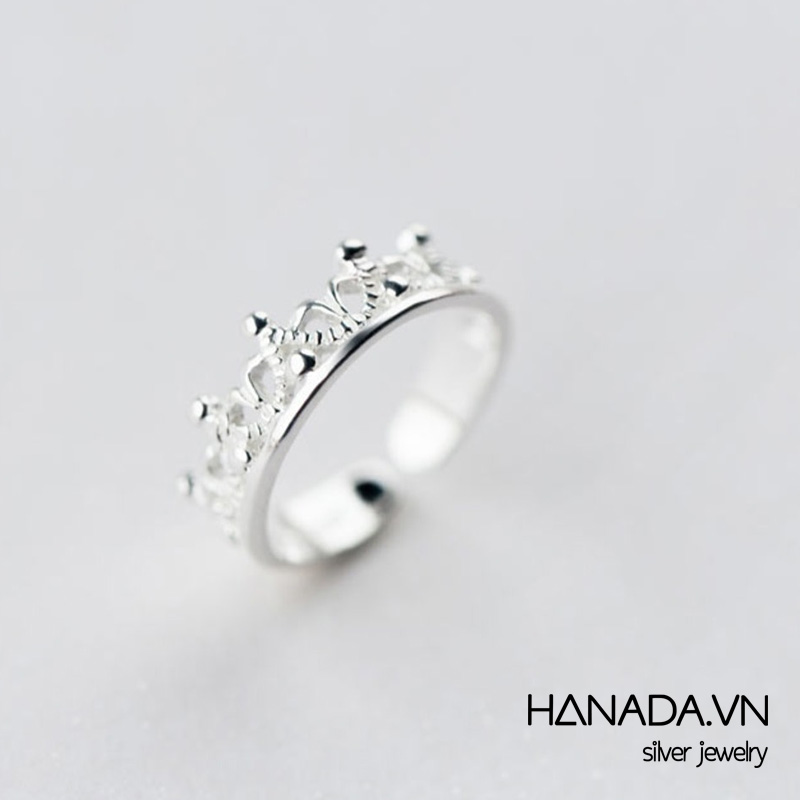 Nhẫn bạc 925 hanada vương miện 0015