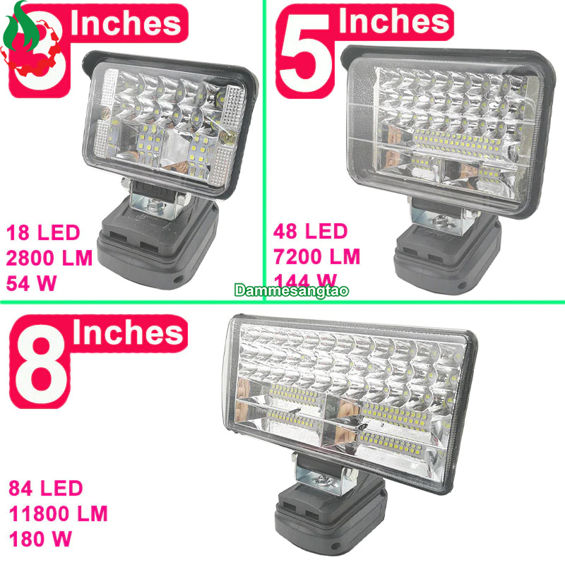 Đèn led siêu sáng chân pin makita có USB (Không pin)