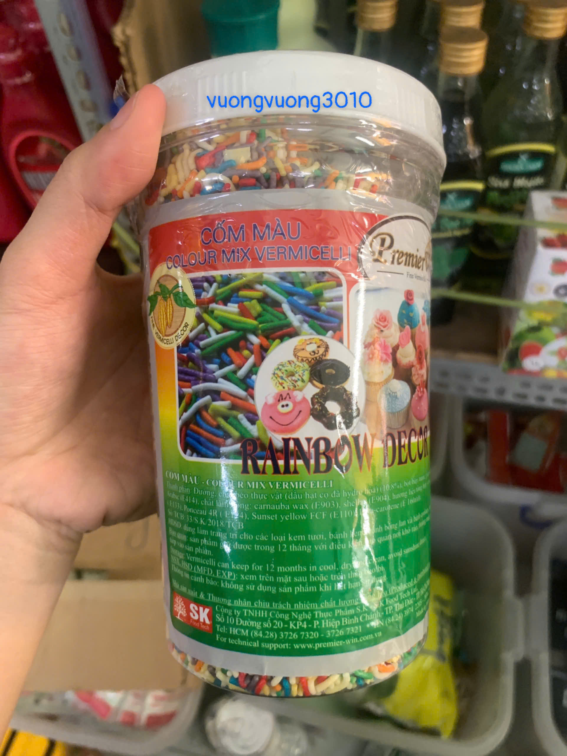 Cốm Socola ( Rainbow Decor) dùng làm trang trí các loại bánh và kem Hộp 500g