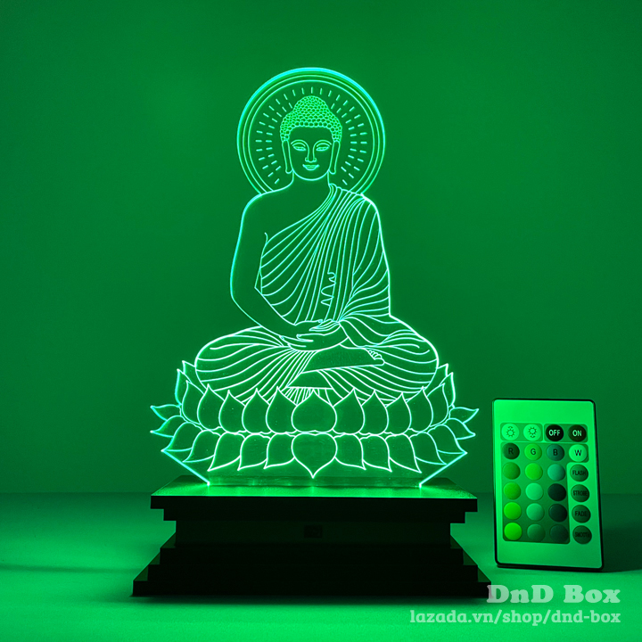 [HCM] Đèn led 3D hình Phật Thích Ca - Mẫu hình ngồi - DnD Box