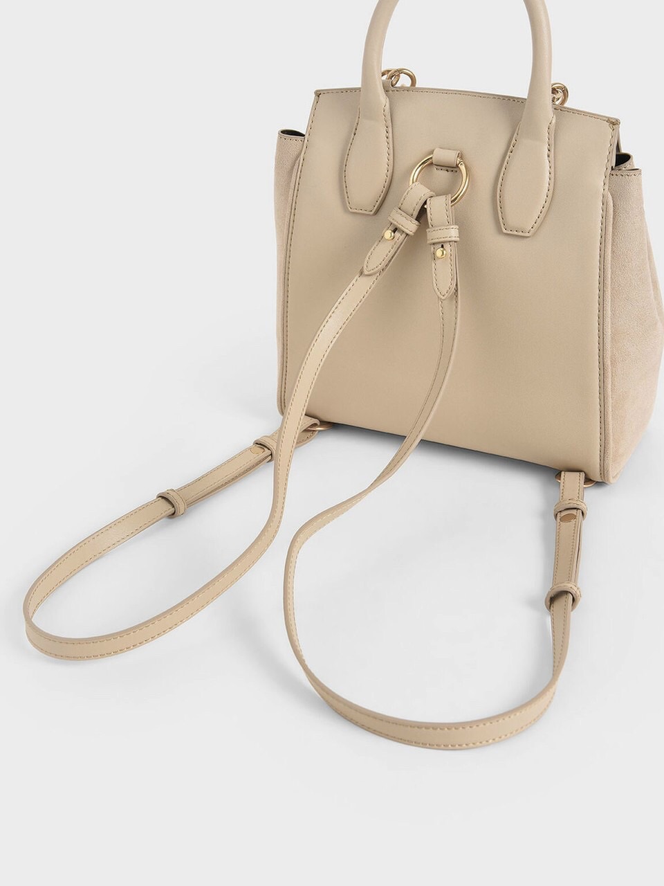 [Ck2-60270563] Balo Nữ CNK Chất Da Lộn Textured Chain-Link Backpack