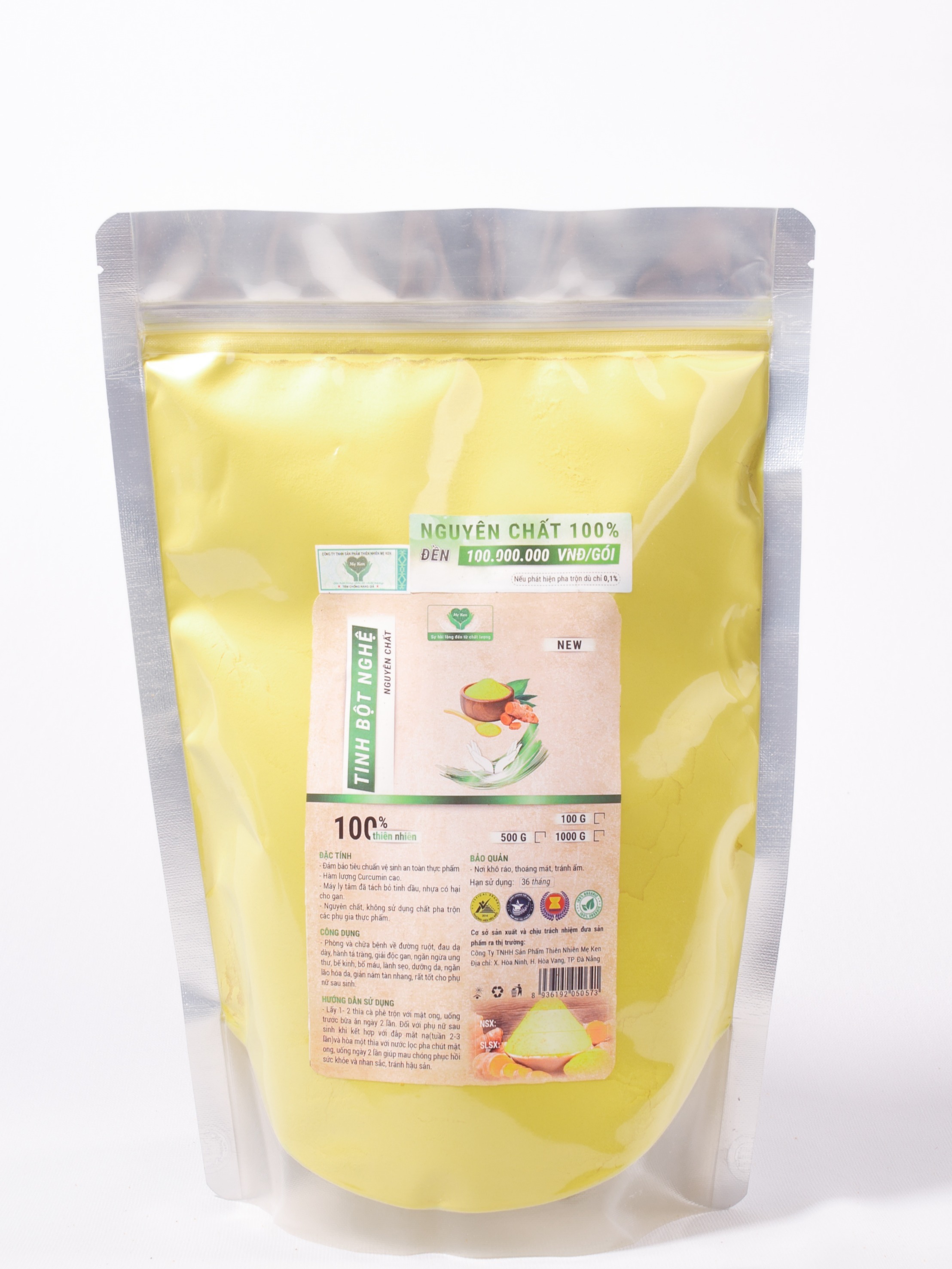 Tinh bột nghệ nguyên chất mẹ Ken-Gói (500gr)- Uống giảm đau dạ dày hoặc đắp mặt đều được, phòng và chữa các bệnh về đường ruột