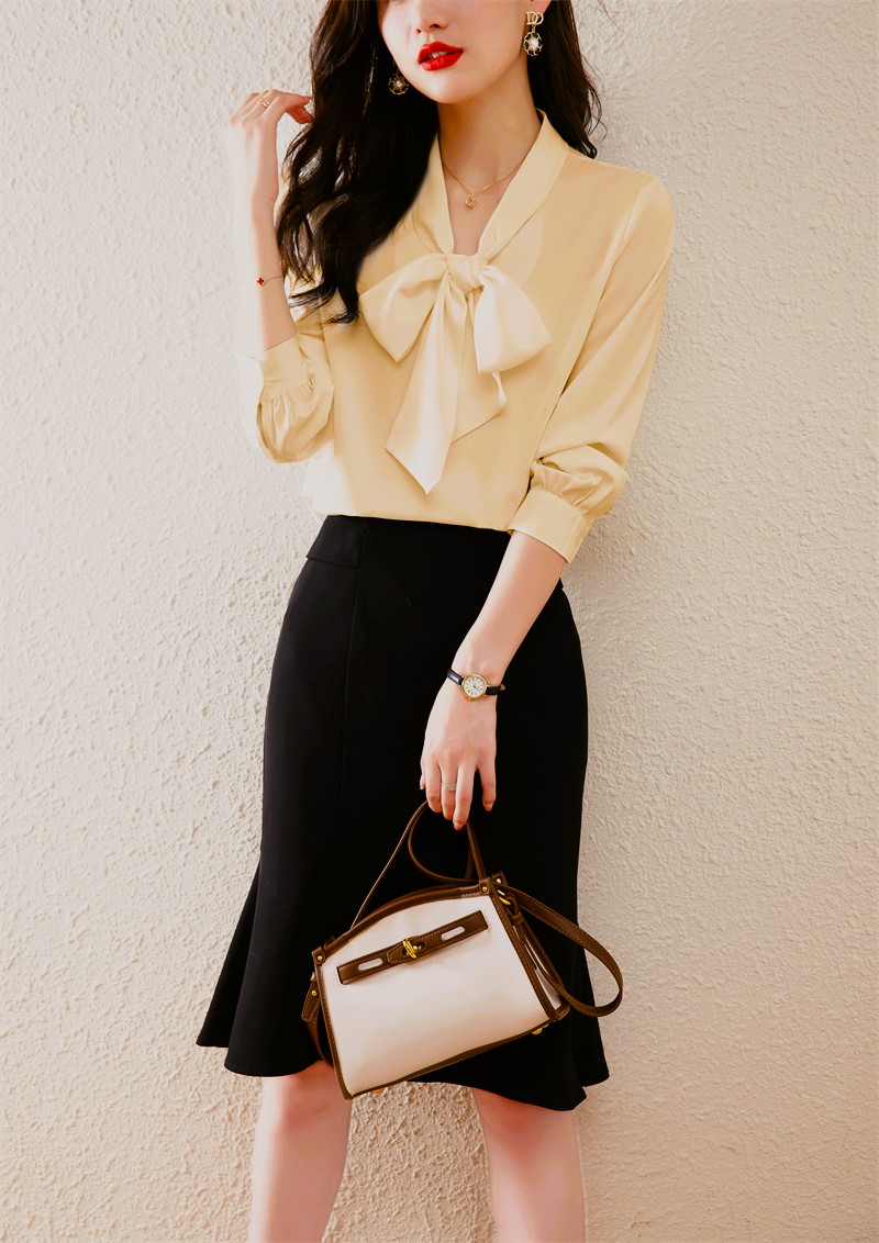 🔥[C025] Áo SƠ MI KIỂU NỮ CỘT NƠ CỔ tay lửng hàng Quảng Châu xinh xắn cực HOT - kholenqc