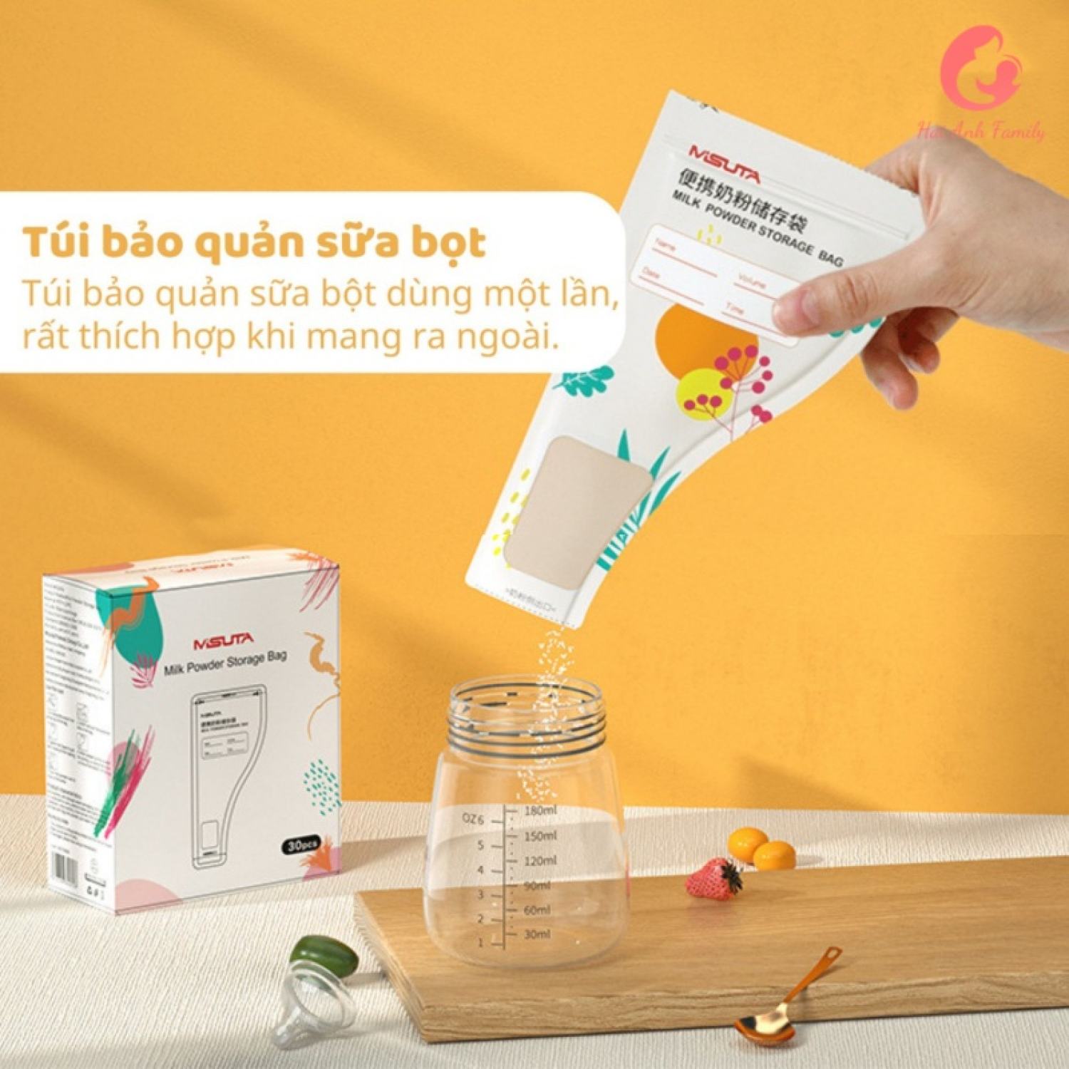 Túi đựng sữa bột Misuta, hộp 30 túi