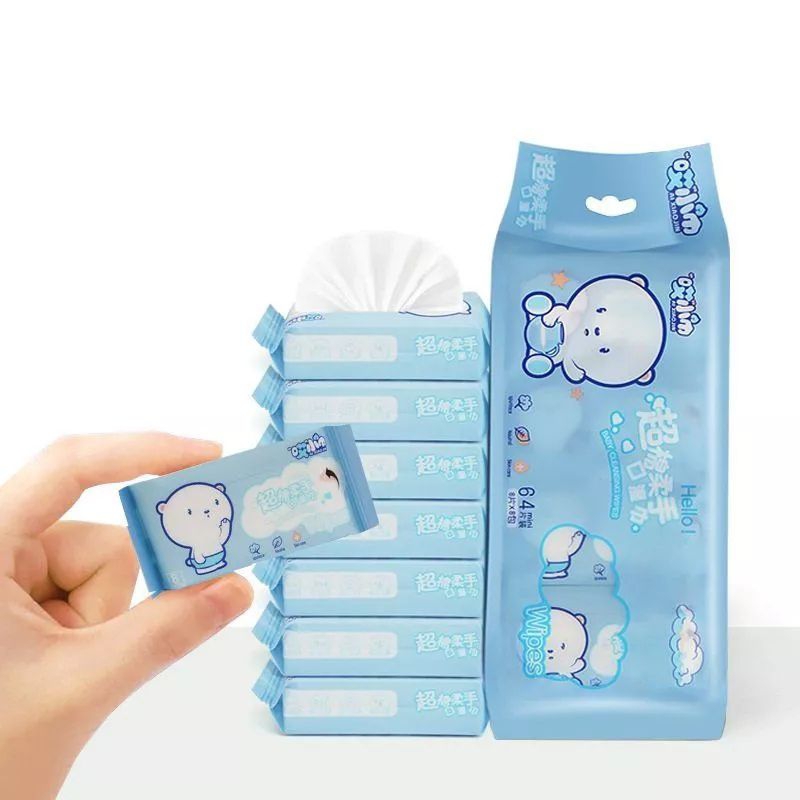 Khăn Giấy Uớt Mini Bỏ Túi Bịch 8 Gói 64 Tờ