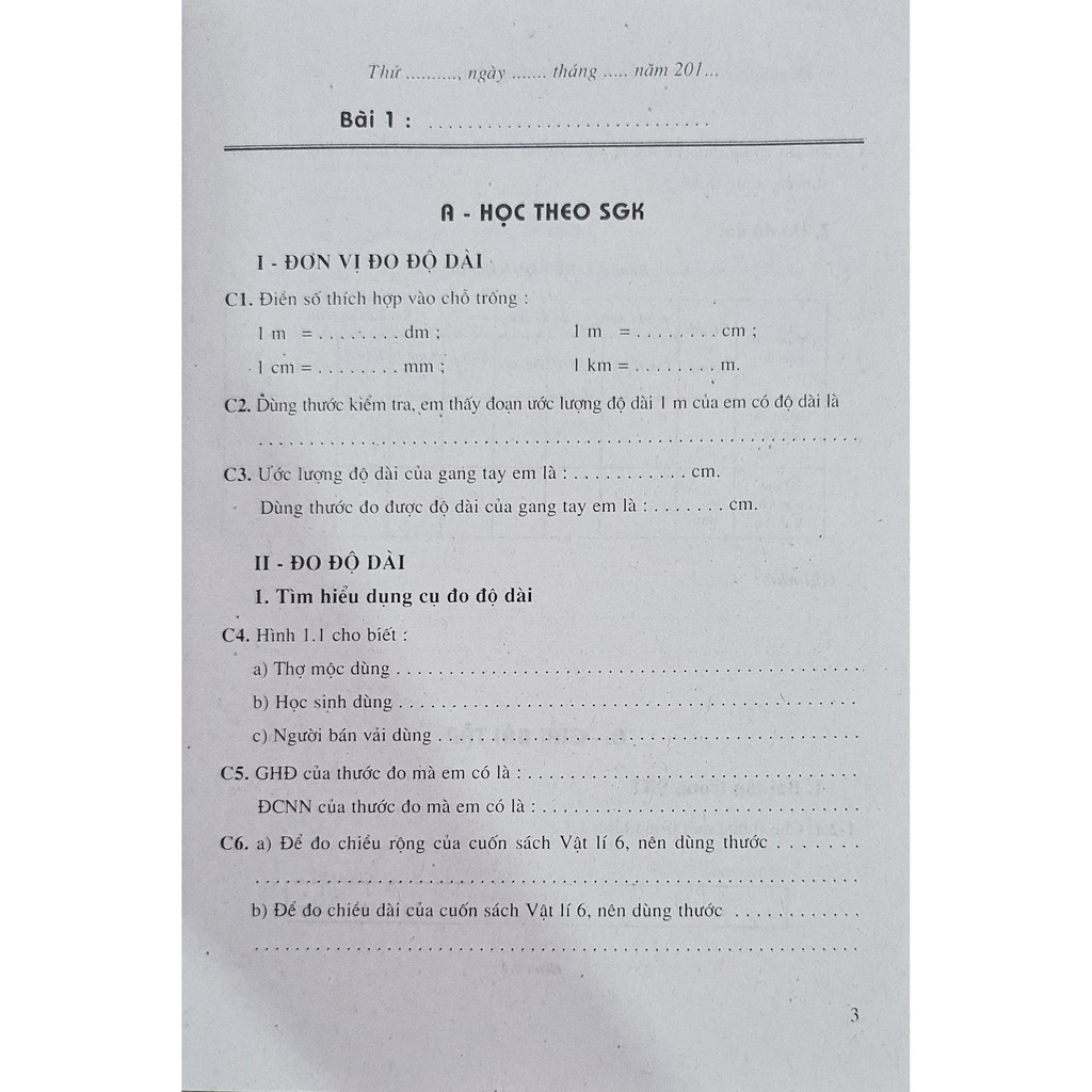 Sách - Vở Bài Tập Vật Lí 6