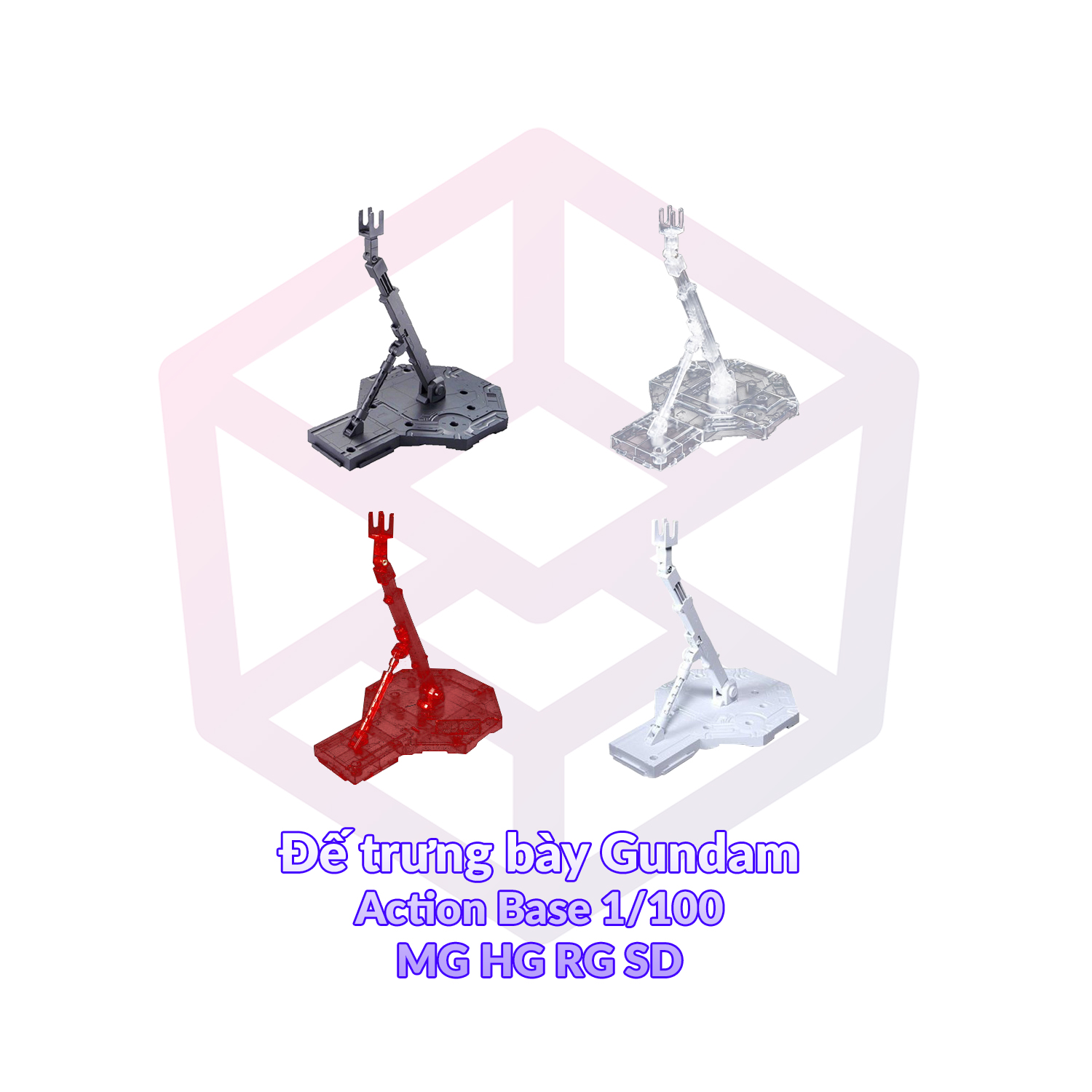Đế trưng bày Gundam Action Base cỡ 1/100 (Đen) - Dụng cụ