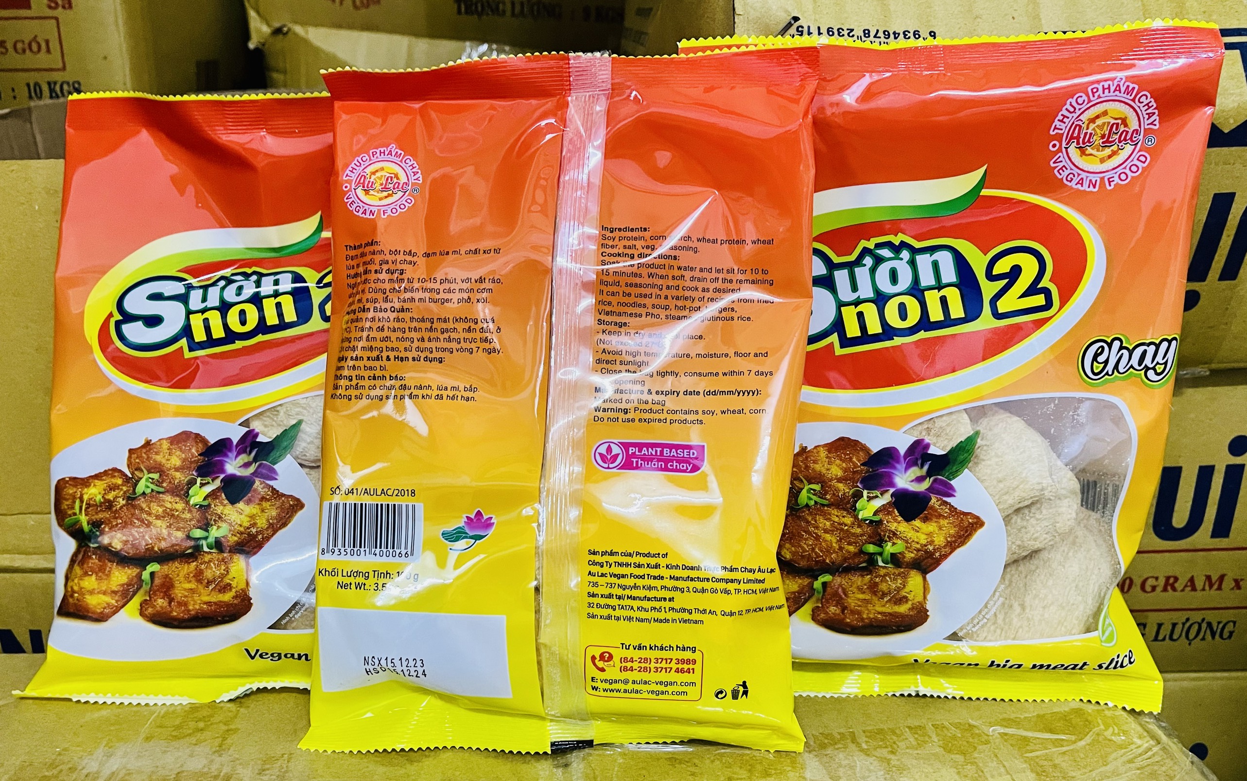 Lốc Sườn non 2 chay Âu Lạc (5 gói x 100g)