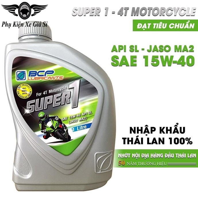 Dầu nhớt xe số bcp 1 lít 15w40 nhớt xe máy nk thái lan ms3741