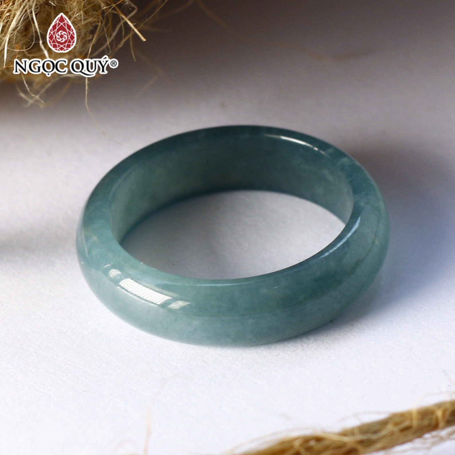 Nhẫn nữ đá Cẩm Thạch Lam Ngọc Jadeite - Ngọc Quý