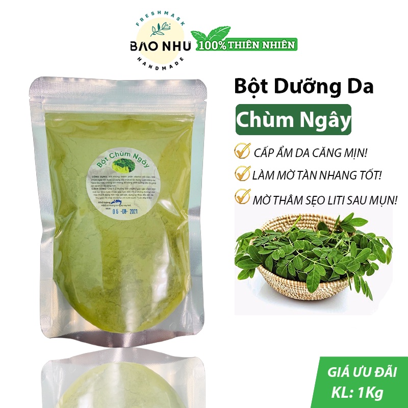 1kg bột chùm ngây nguyên chất xanh, mịn