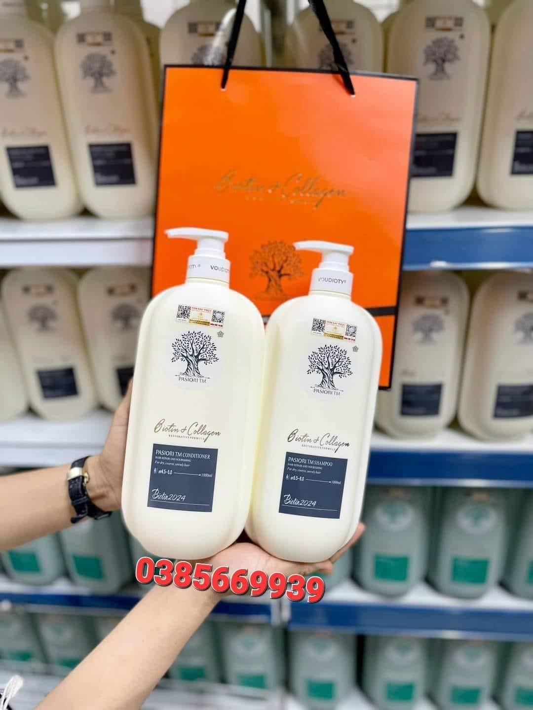 Dầu gội biotin collagen màu trắng 1000ml