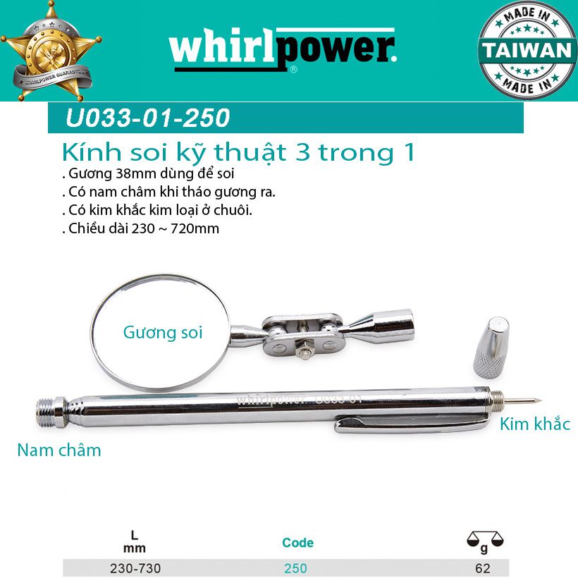 Kính soi kỹ thuật Whirlpower U033-01-250