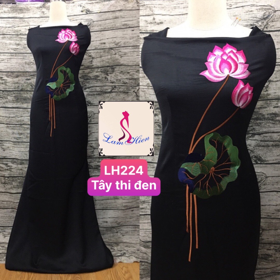 Vải áo dài lụa tây thi bông thêu LH224