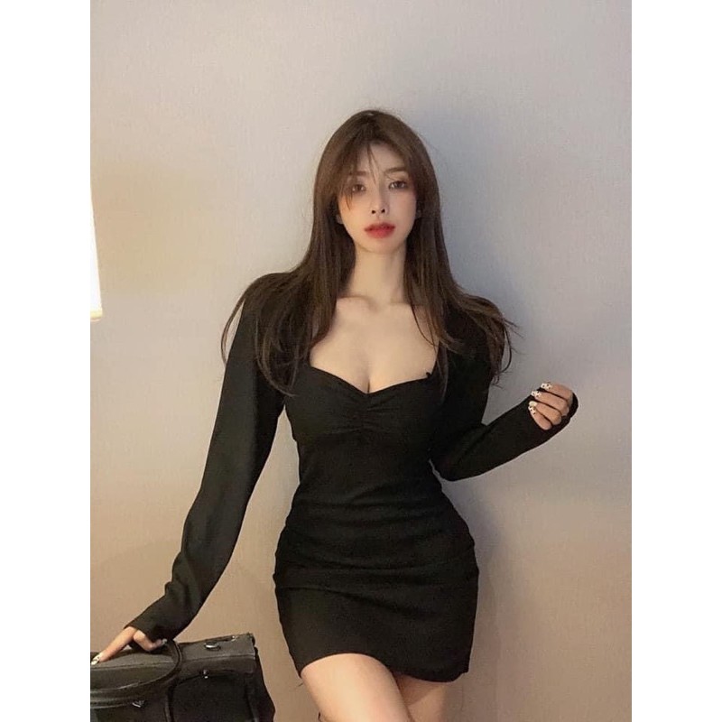 Váy Body Tay Phồng Dài Tay
