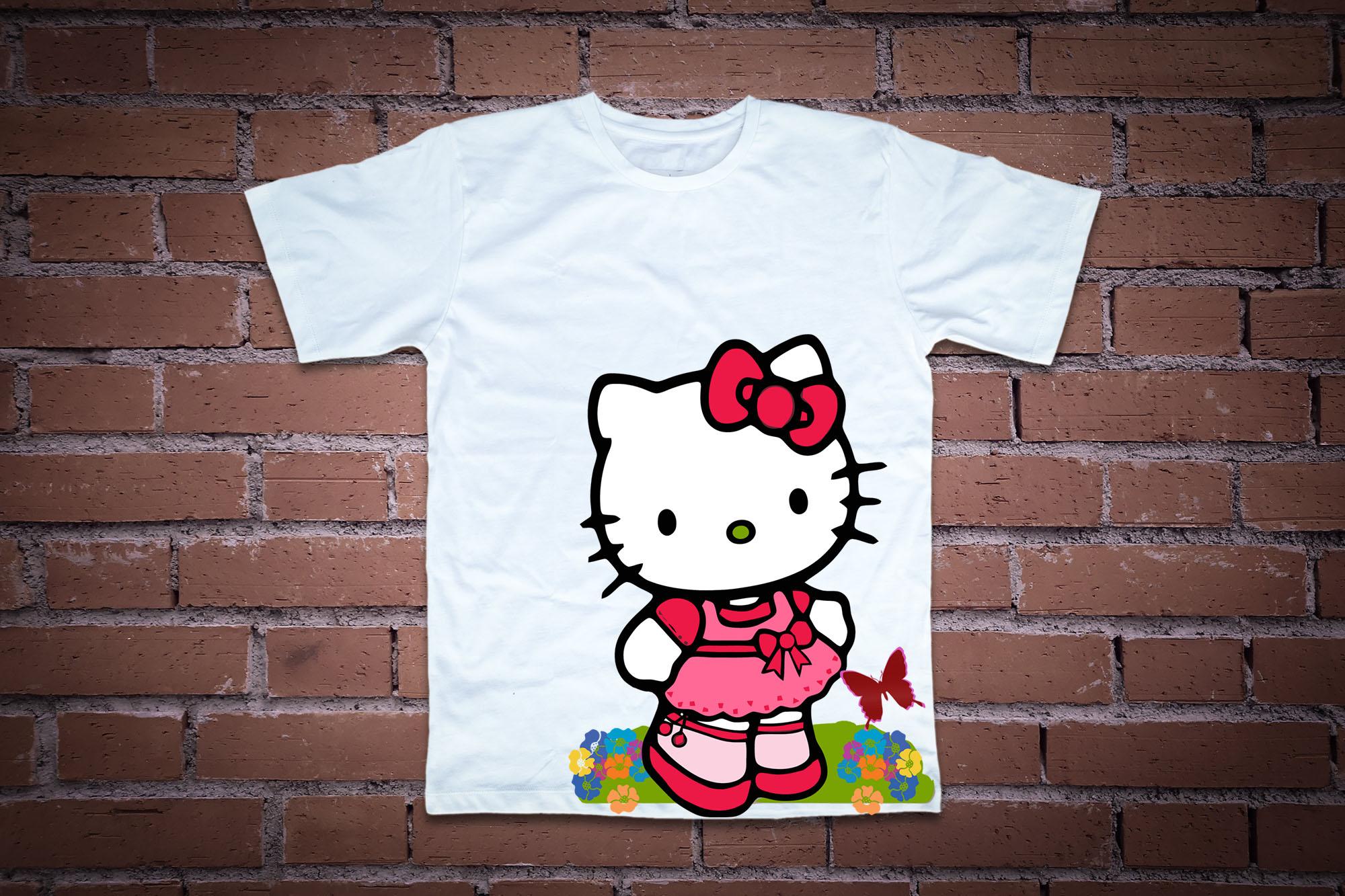 Áo thun in hình kitty ung dung thư giản