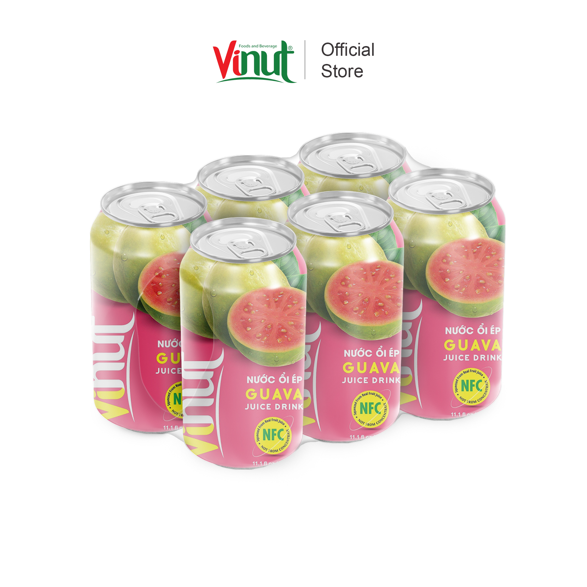[LỐC 6 LON] Nước Ép Trái cây  Ổi Vinut 330ml