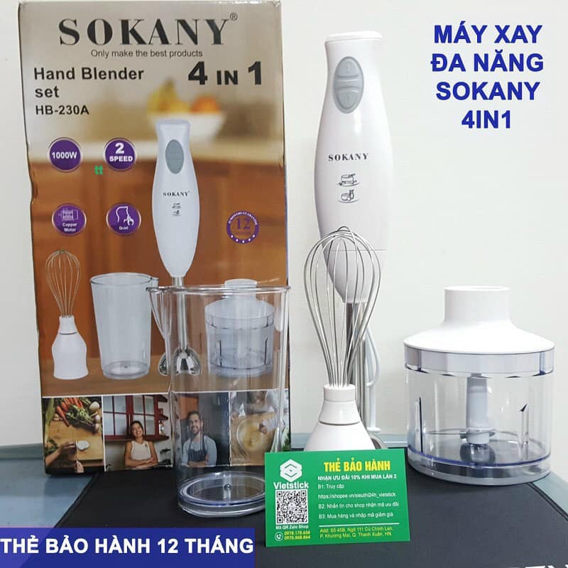 Máy xay cầm tay đa năng sokany hb230a