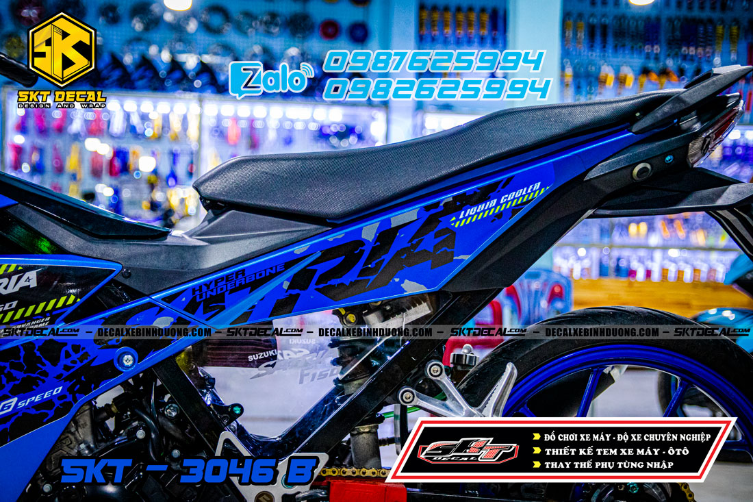 tem rời satria xanh đen phong cách zin
