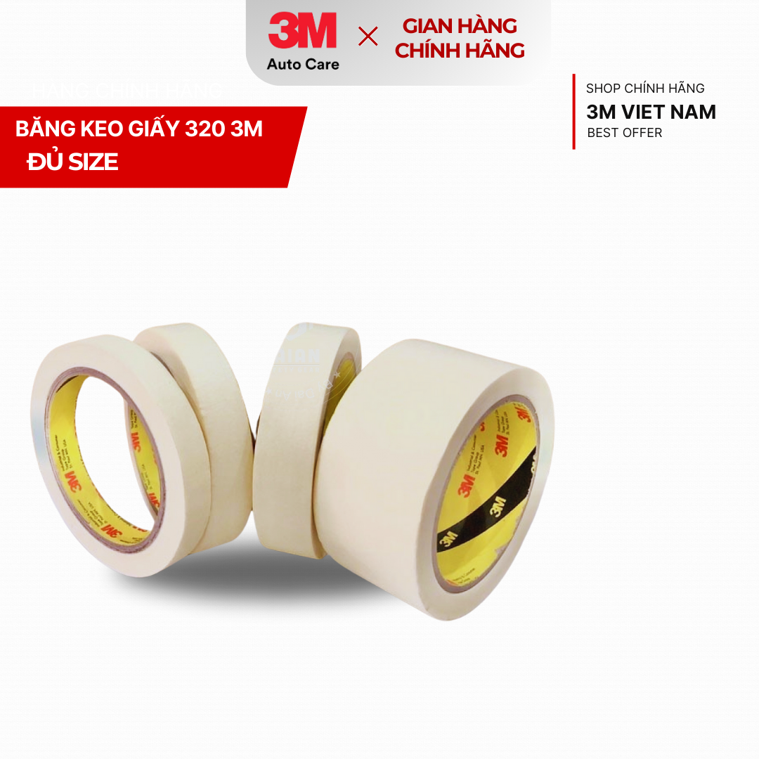 Băng keo giấy 3M 320 (combo 5 cuộn)