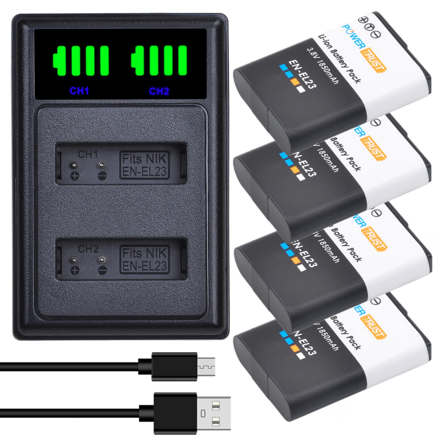 1850mah en-el23 pin và bộ sạc cho nikon coolpix b700 p610s p600 p900s s810c p610 p900