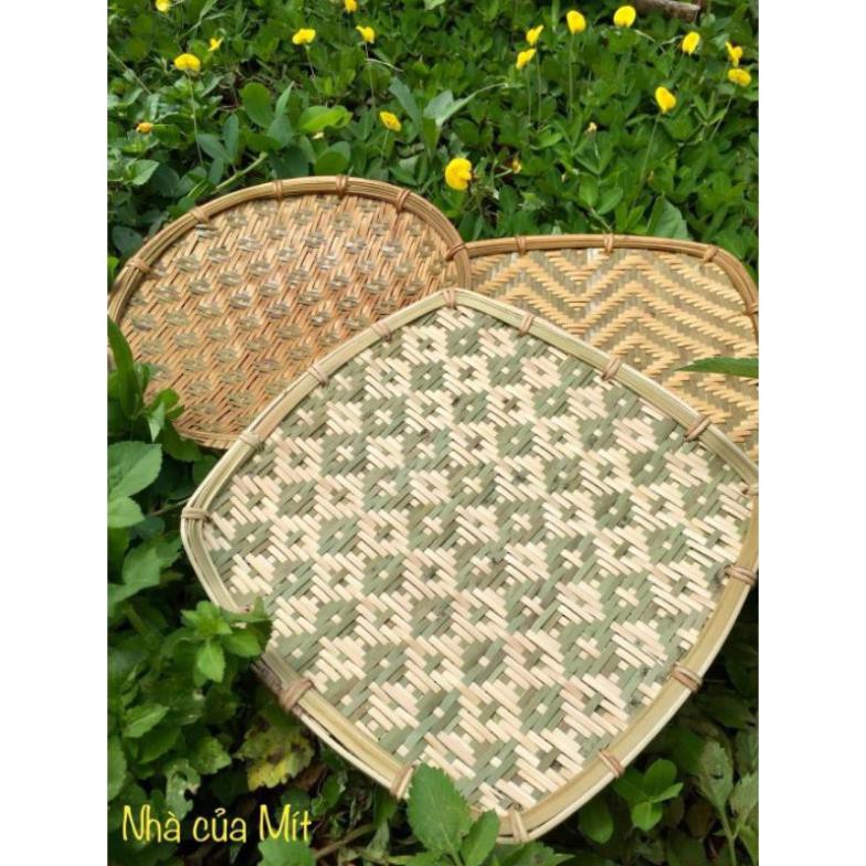 [ HẠ GIÁ ]Mẹt tre đan hoa văn bằng tre cật 30*30cm