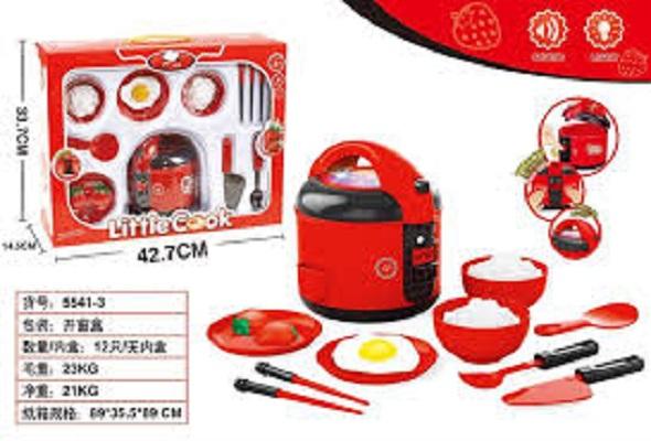 Đồ chơi nồi cơm điện có pin phát nhạc có đèn cao cấp, bộ đồ chơi nấu ăn có đèn phát nhạc có đèn