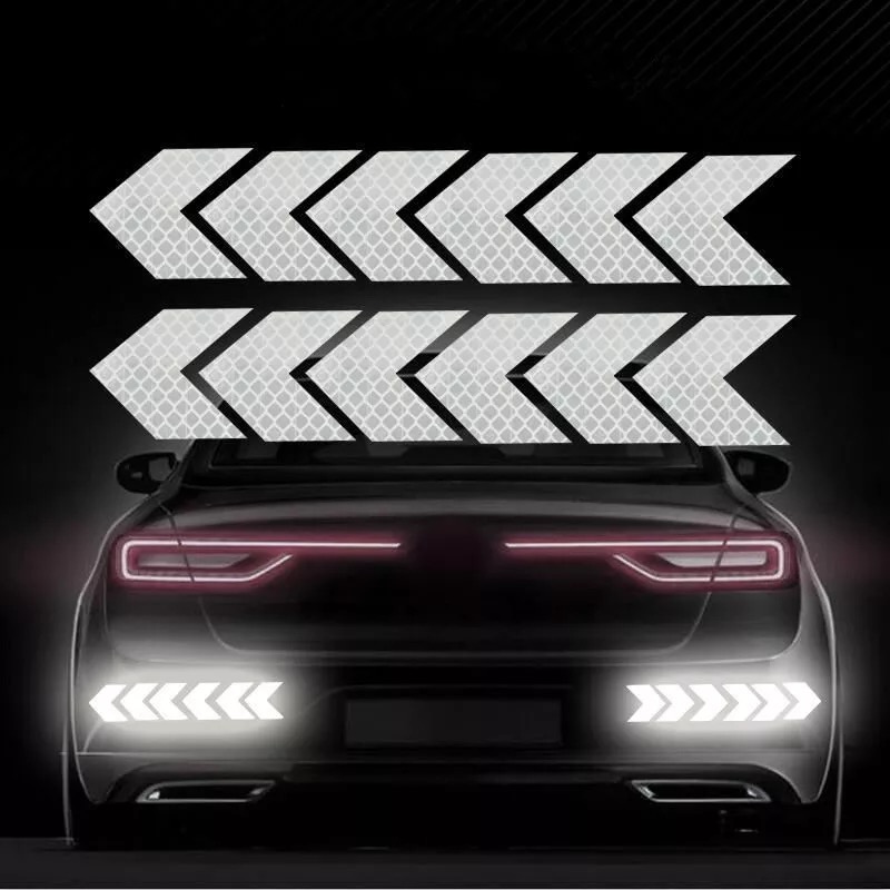 [HCM]Bộ 12 miếng decal phản quang trang trí xe máy ô tô (trắng)