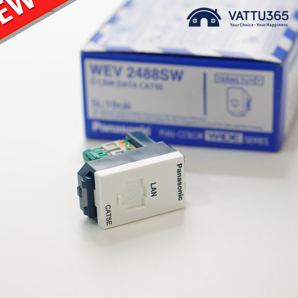 Ổ cắm Data CAT5 Panasonic, [Dòng WIDE] Hạt mạng WEV2488SW