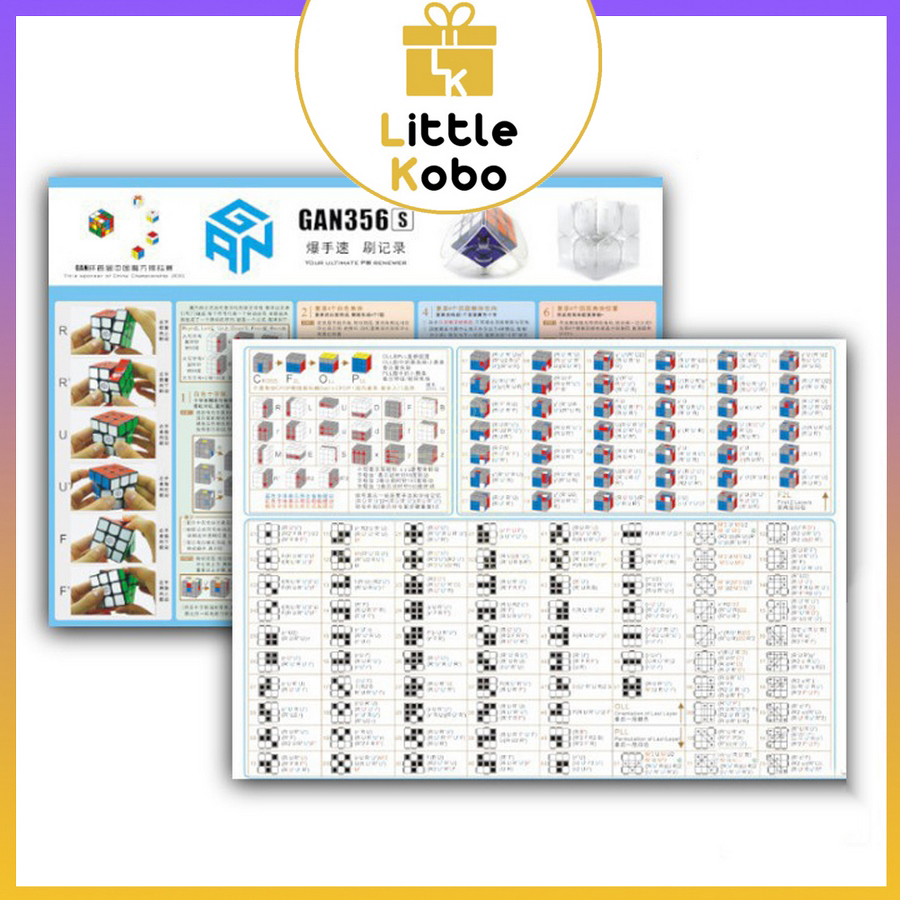 Bộ Gan CFOP Công Thức Giải Rubik Tốc Độ F2L OLL PLL Phụ Kiện Rubic Đồ Chơi Trí Tuệ Trẻ Em Tư Duy - Little Kobo