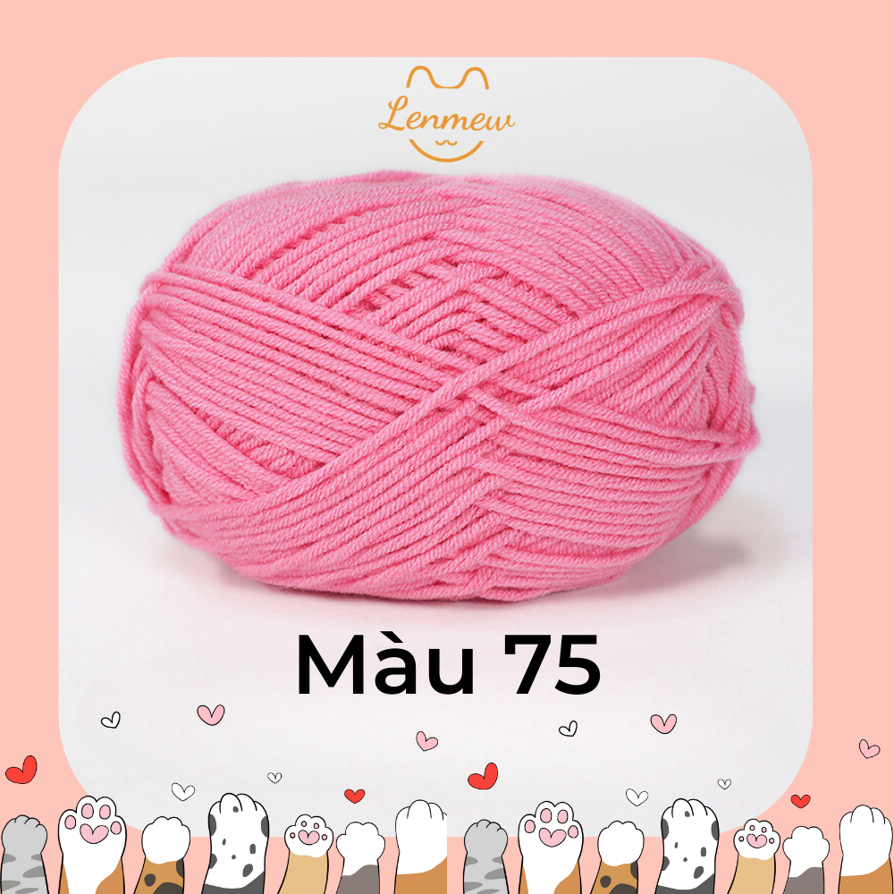 Len milk cotton 50g - cuộn len sợi cotton