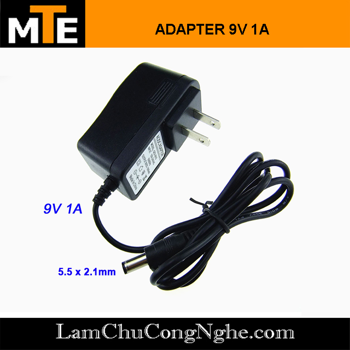 Nguồn adapter 9V 1A jack DC 5.5 x 2.1 mm