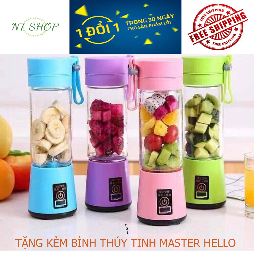 [HOT HOT][ TẶNG BÌNH THỦY TINH MASTER HELLO MÁY XAY SINH TỐ ĐA NĂNG CẦM TAY Siêu tiện dụng chỉ cần 2 phút có ngay 1 ly sinh tố mát rượi,nhỏ gọn [NANCY SHOP] Freeship ngay hôm nay
