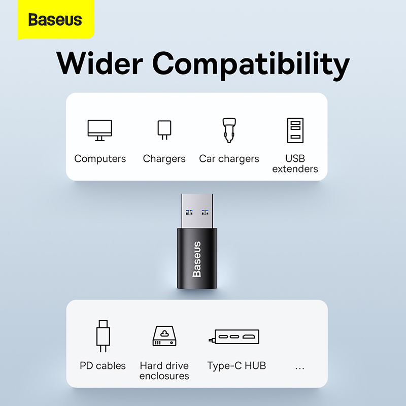 [USB => TYPE C] - Đầu chuyển đổi Baseus từ đầu USB - Type C
