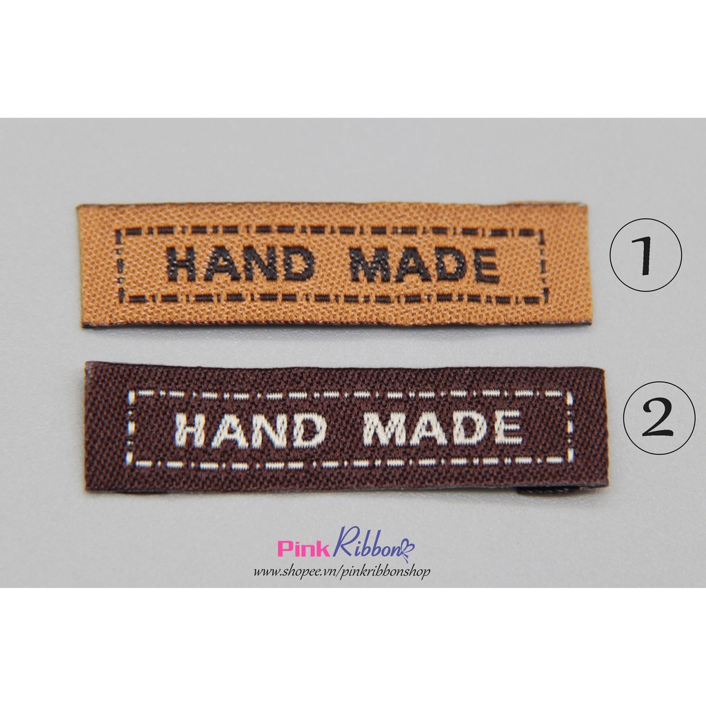 [Túi 20c] Mác handmade nâu dài làm phụ liệu may mặc