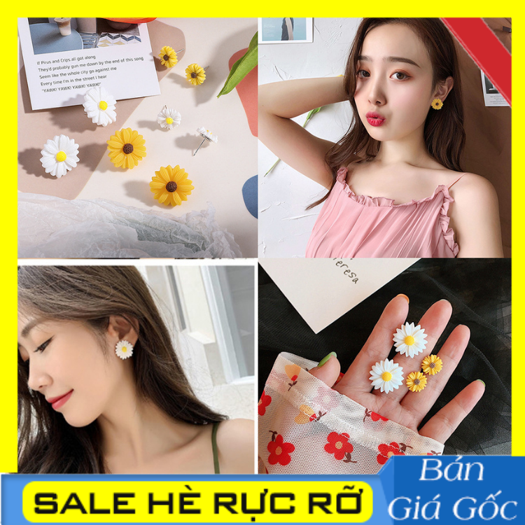 [HOT] 1 cặp Bông Tai Hoa Cúc Bạc S925 cực xinh