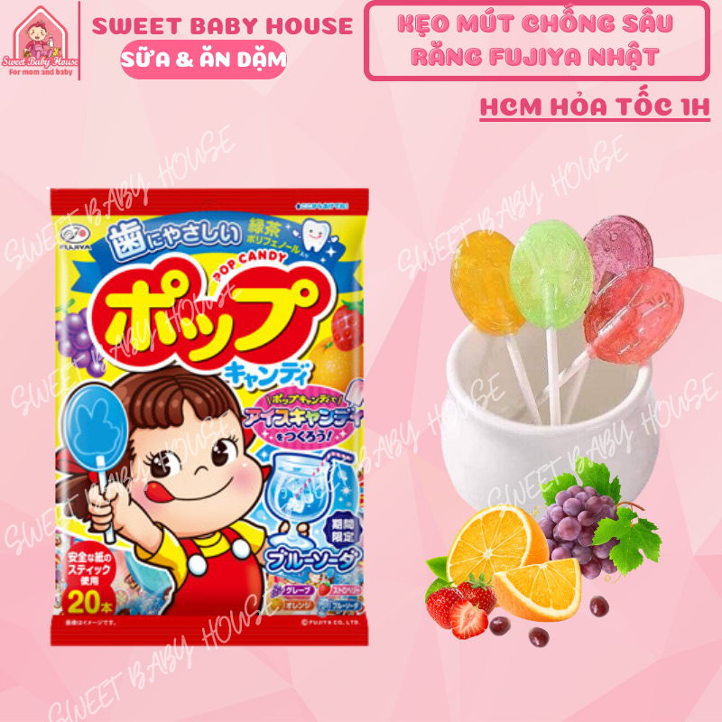 Kẹo mút trái cây chống sâu răng Pop Candy Nhật Bản cho bé từ 1 tuổi. Date 12/2024