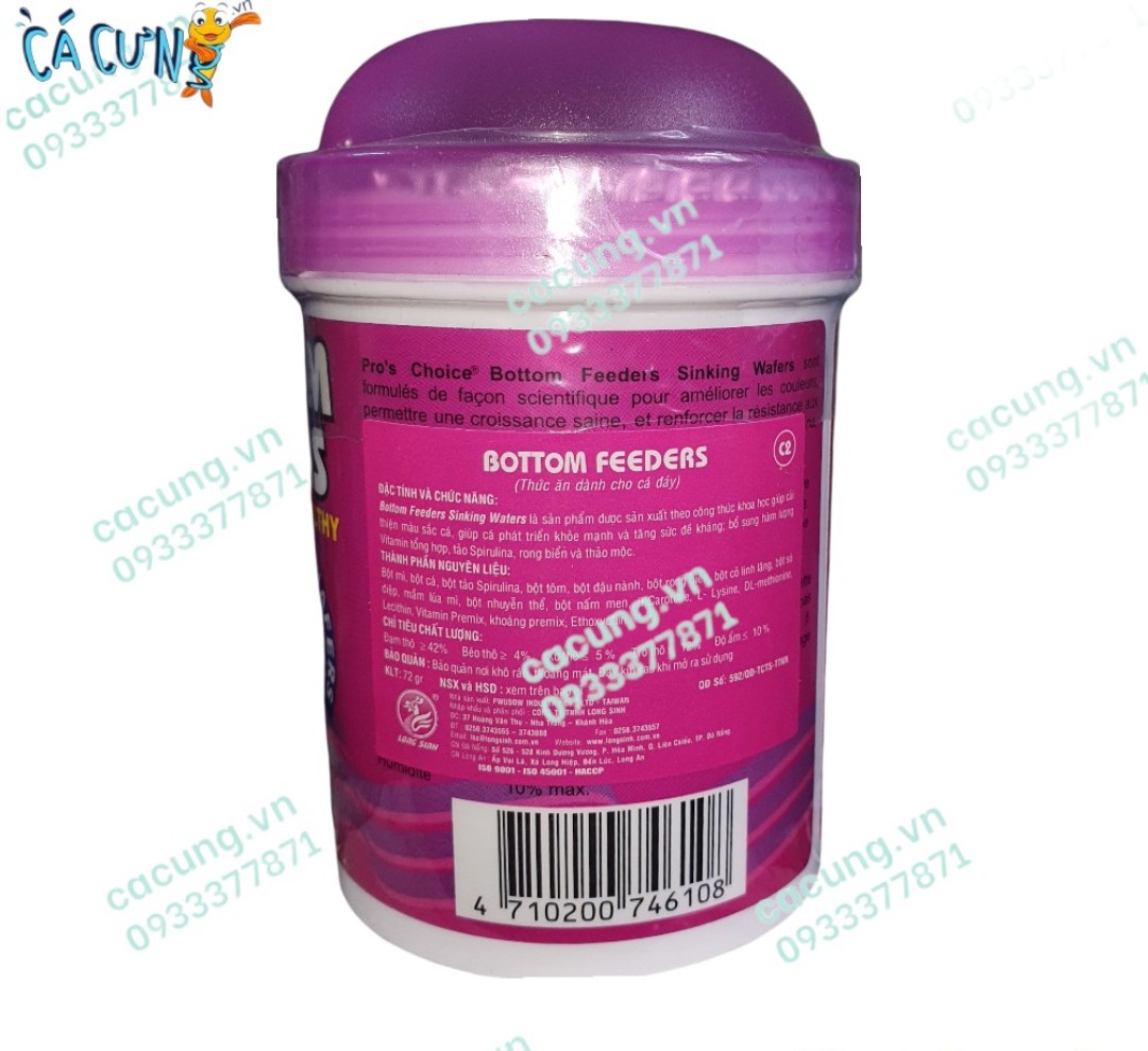 THỨC ĂN CÁ CHUỘT DẠNG CHÌM PRO CHOICE BOTTOM FEEDERS 72G
