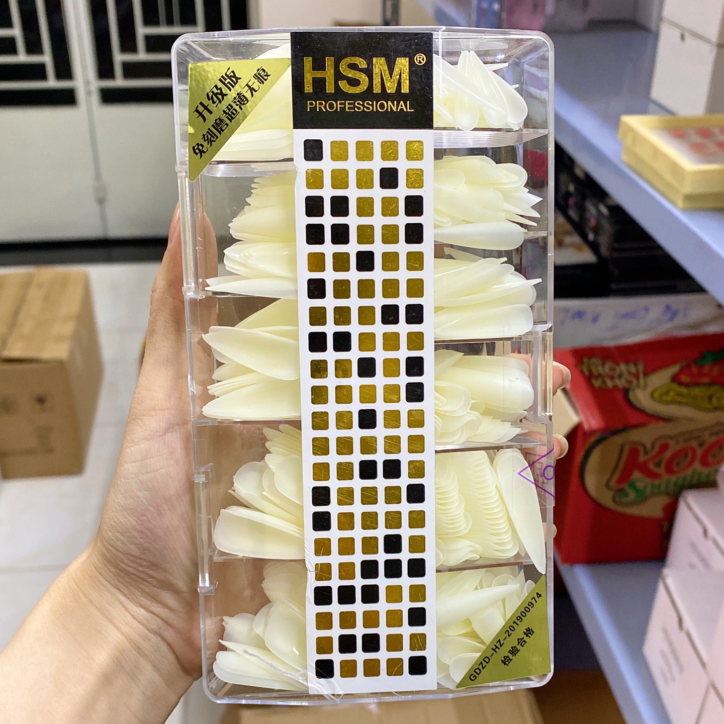 Móng up hsm nhám phom nhọn màu trong , đục - mini nails