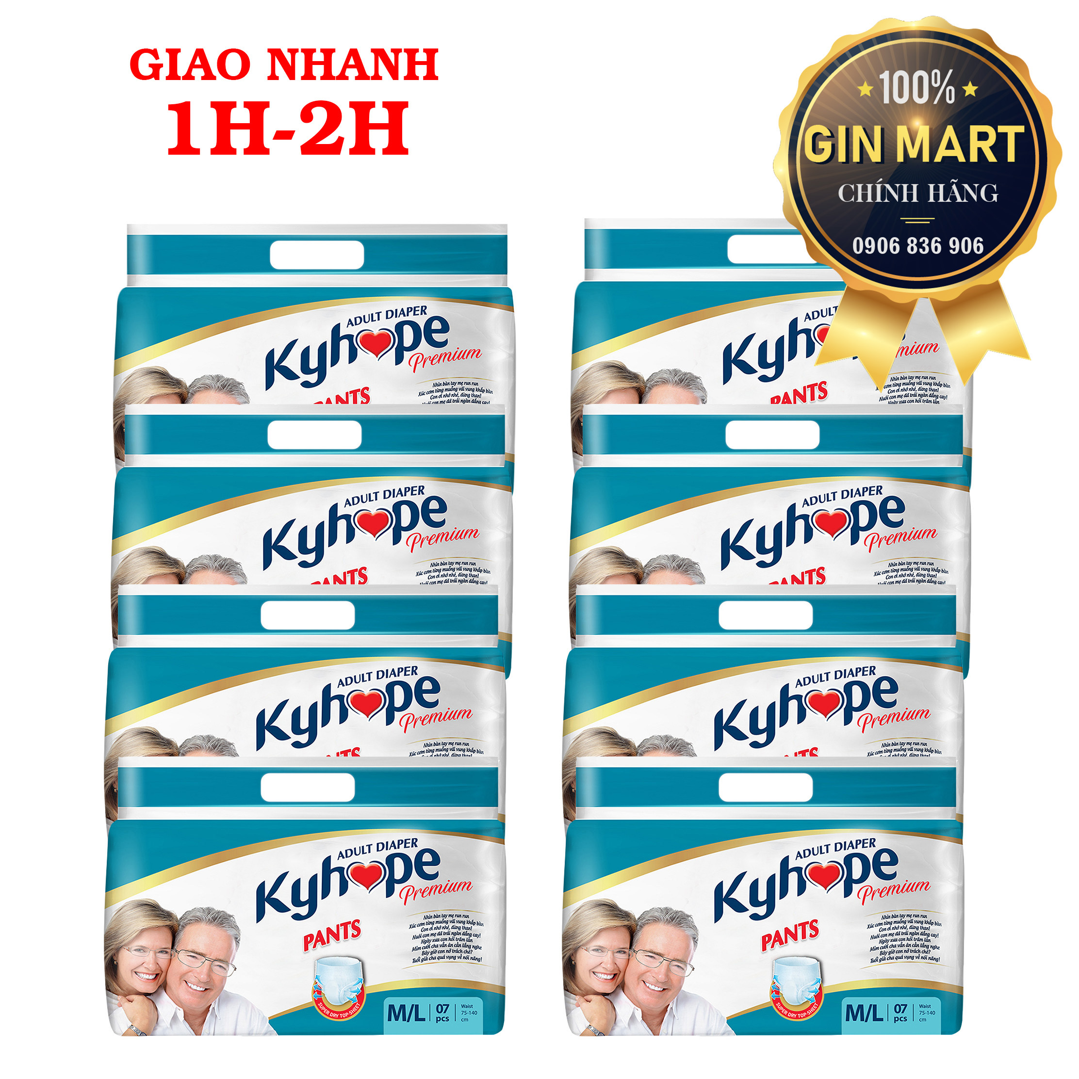 Combo 8 gói Tã quần người lớn KYHOPE M/L 7 miếng