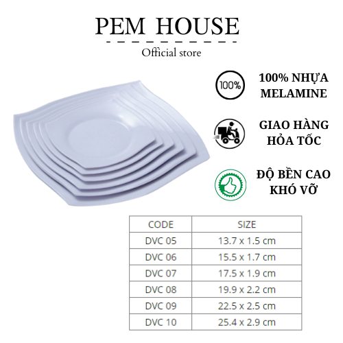 Đĩa Nhựa Melamine Màu Trắng