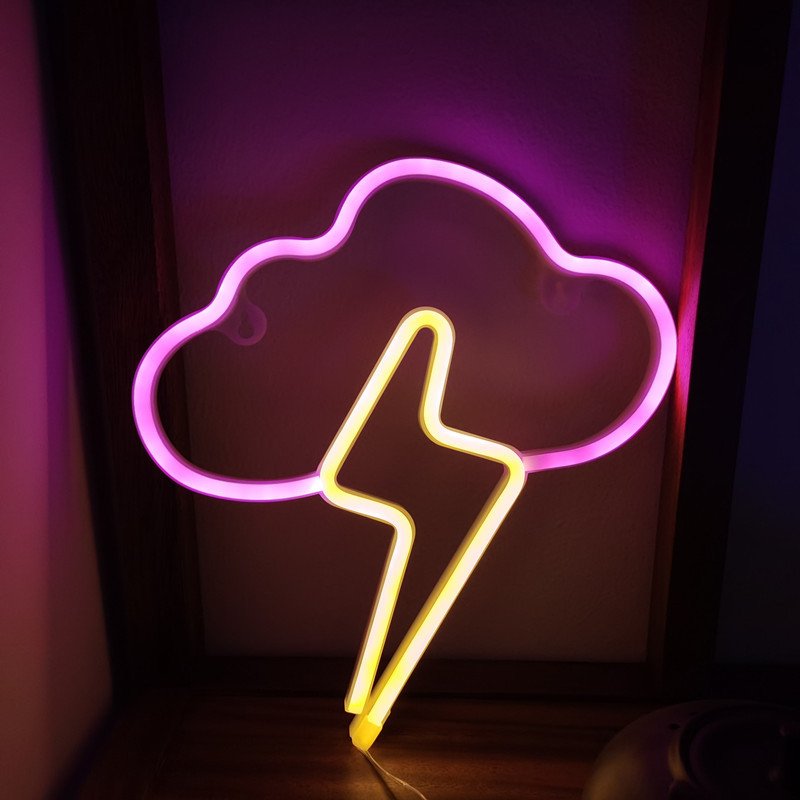 đèn led neon treo tường, trang trí decor phòng ngủ [tặng móc treo]