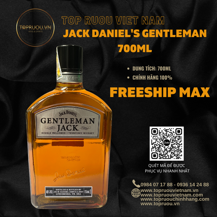 [TopRuouVietNam] Rượu Whisky Jack Daniel's Gentleman 700ml [Hàng Thật]