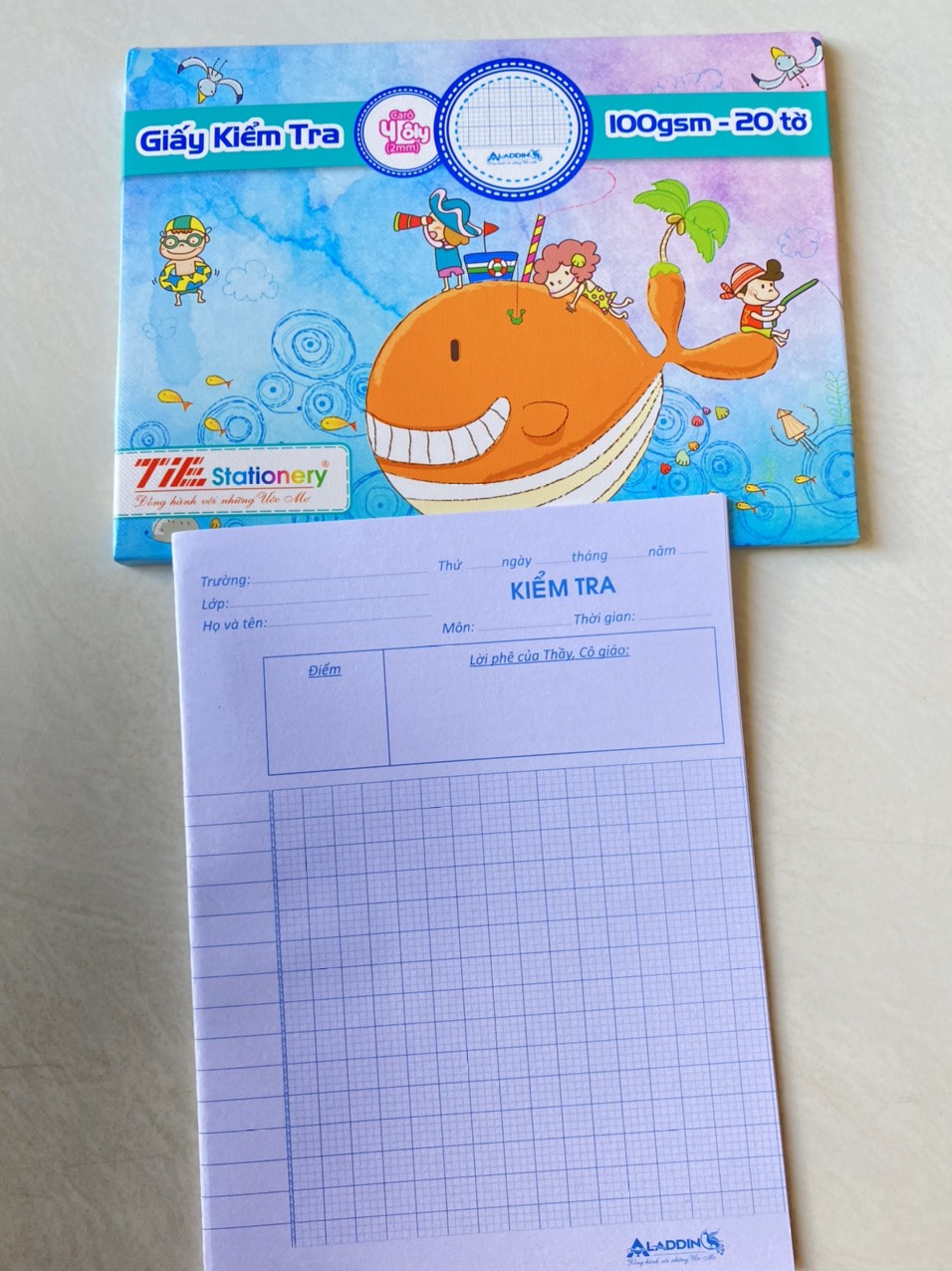 Giấy kiểm tra 4 ôly-giấy dày100grm-Xấp 20 tờ