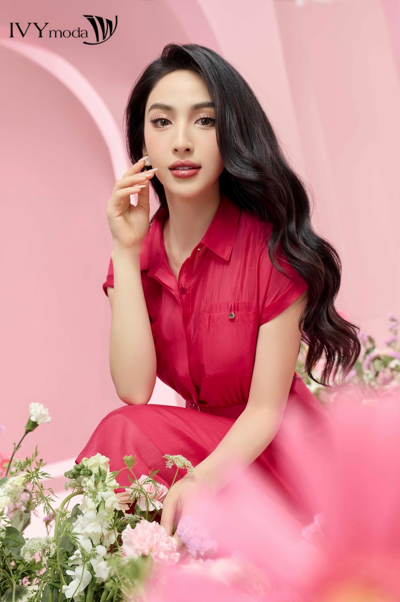 [TẶNG ÁO 2 DÂY] Đầm lụa dáng xòe phối đai IVY moda MS 48M8275